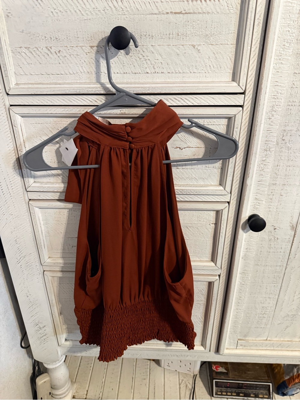 Womens Rust Halter Blouse